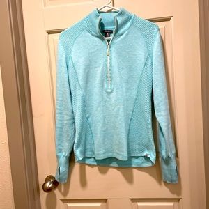 Eddie Bauer Size Small 1/3 zip “lightweight sweater in a lovely pale blue!